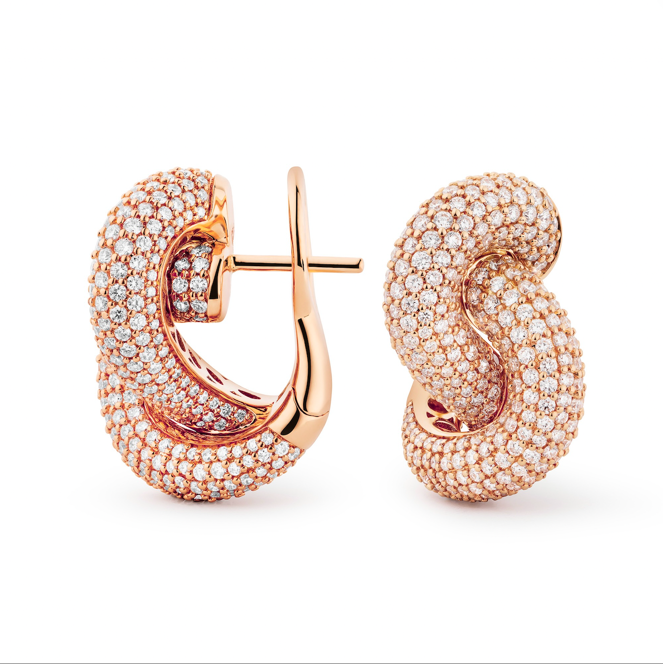 Legacy Knot Earrings Big Pavé