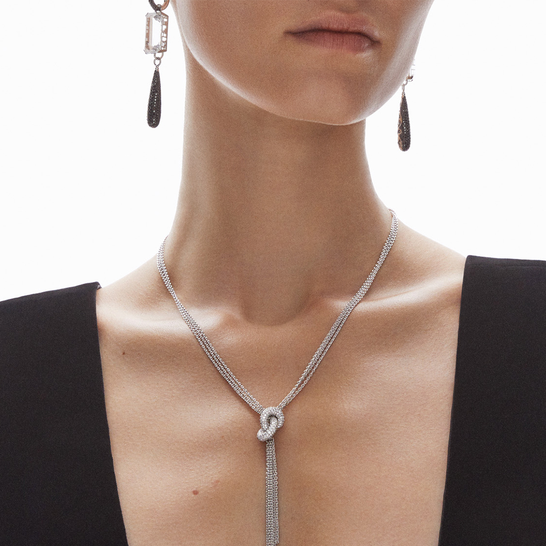 Swedish Grace Earrings Black Pave