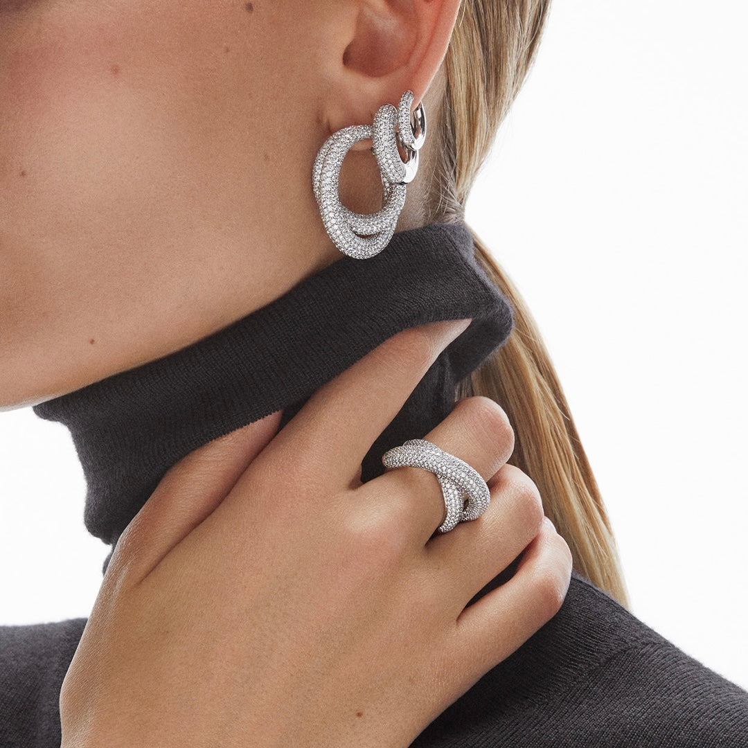Infinity Loop Ring Big Full Pavé
