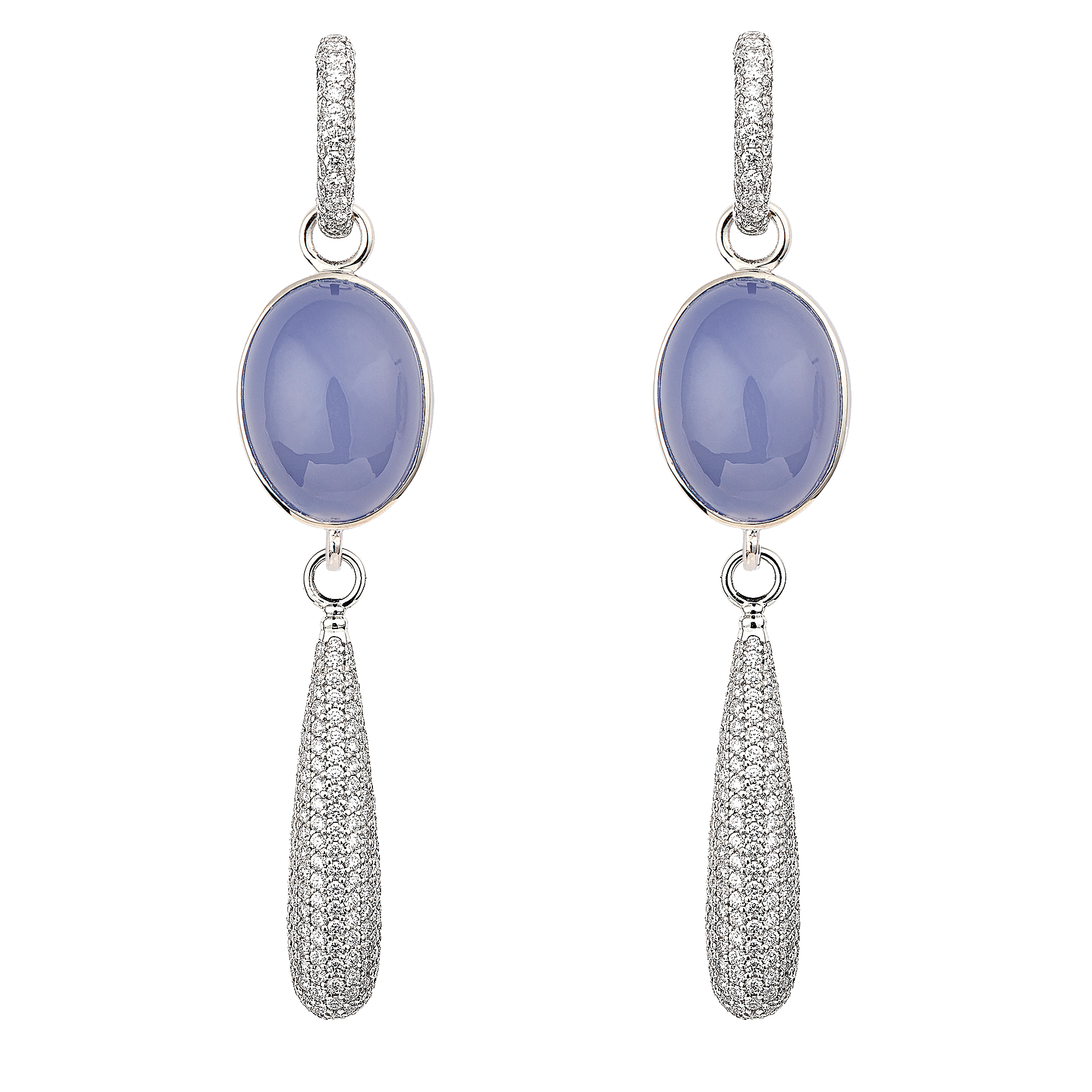 Swedish Grace Earrings Blue Chalcedony