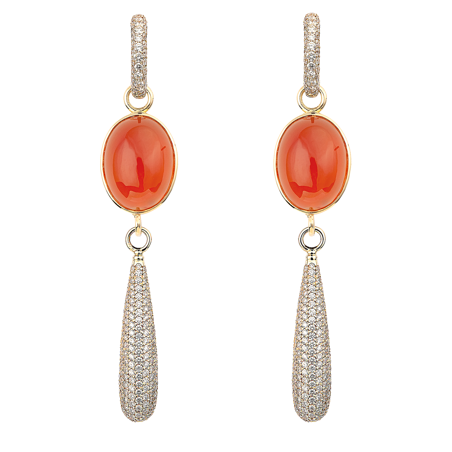 Swedish Grace Earrings Red Carnelian