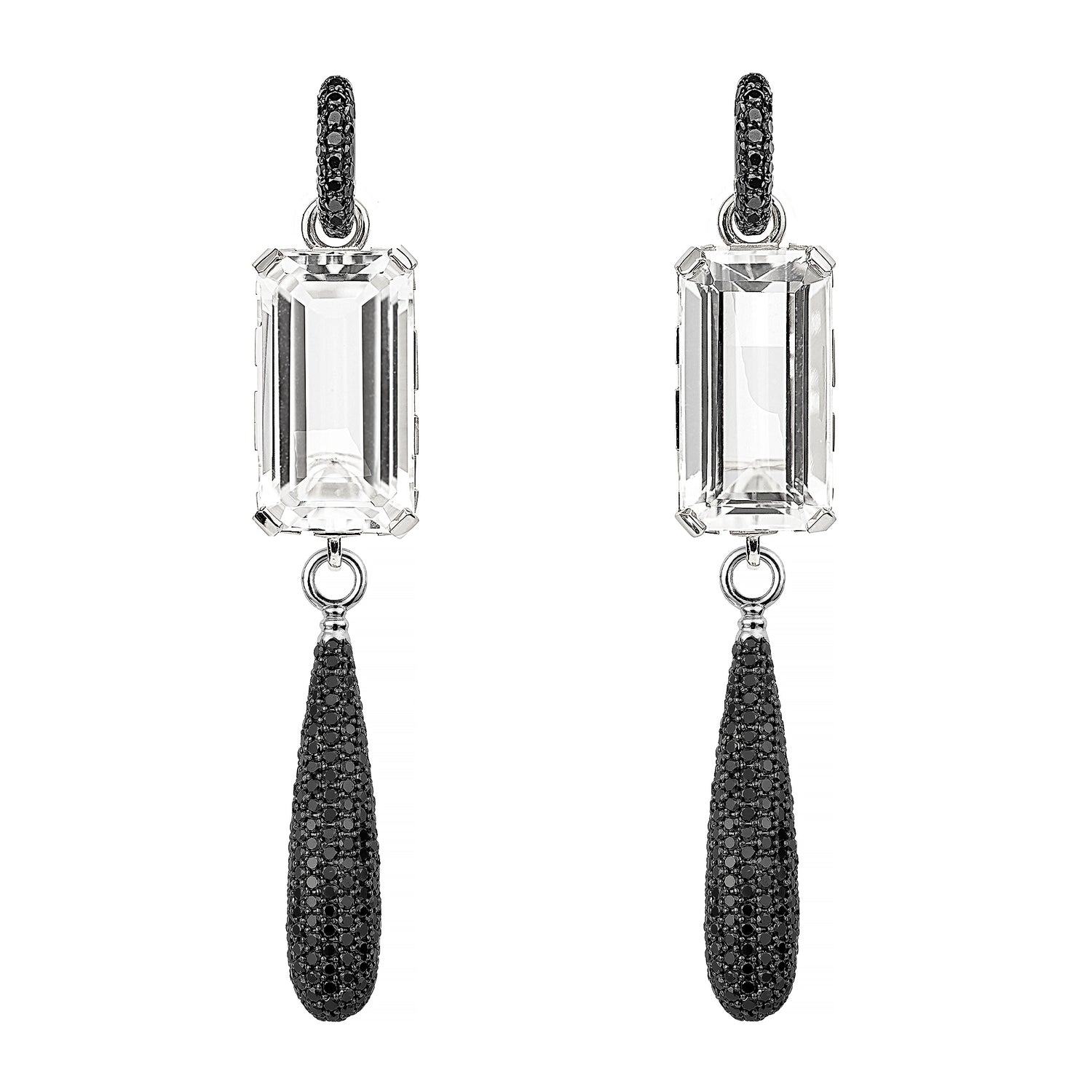 Swedish Grace Earrings Black Pave