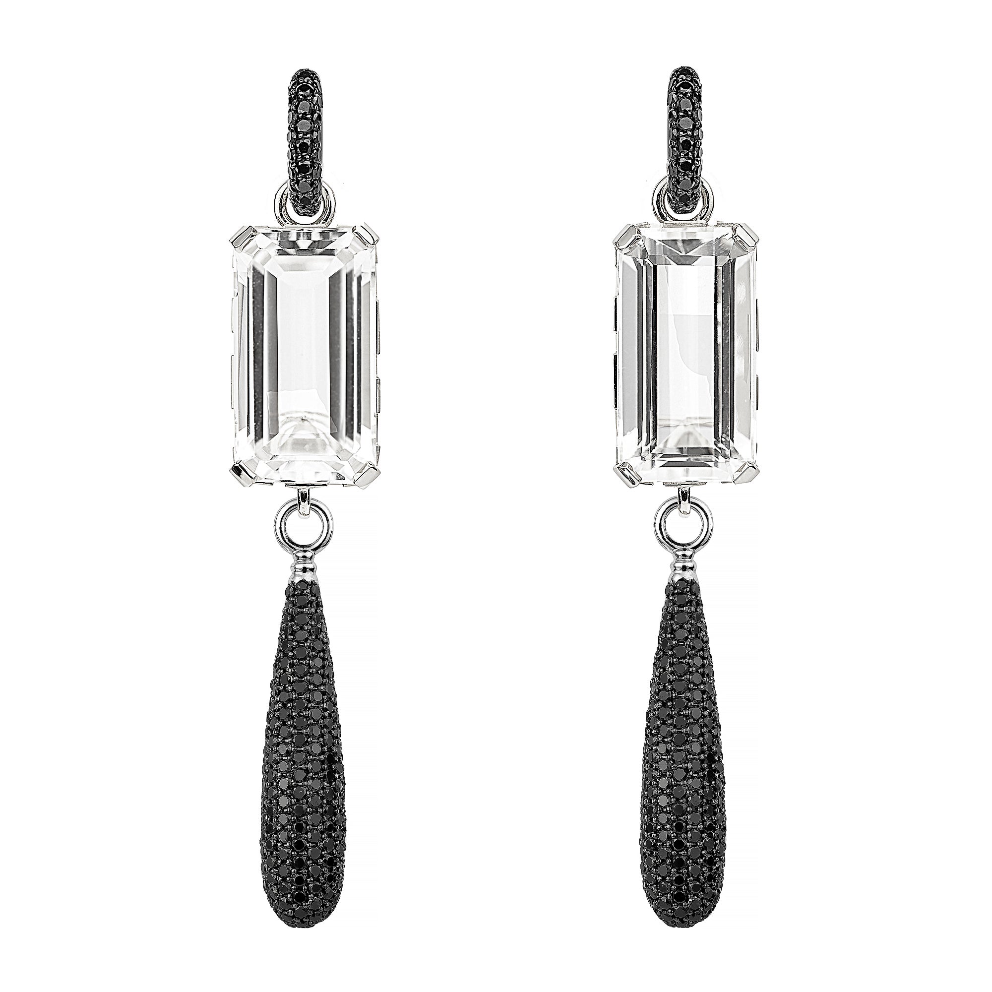 Swedish Grace Earrings Black Pave