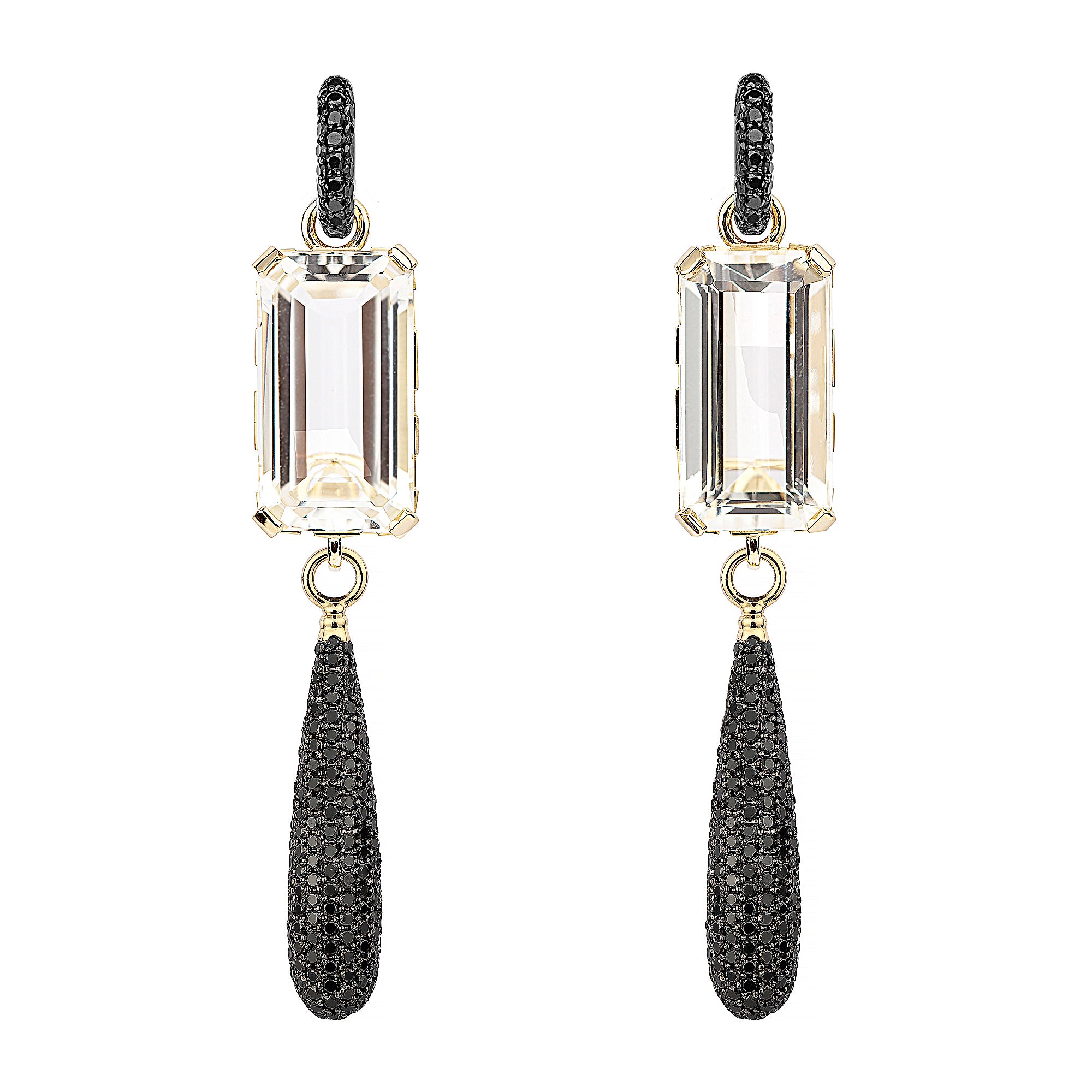 Swedish Grace Earrings Black Pave