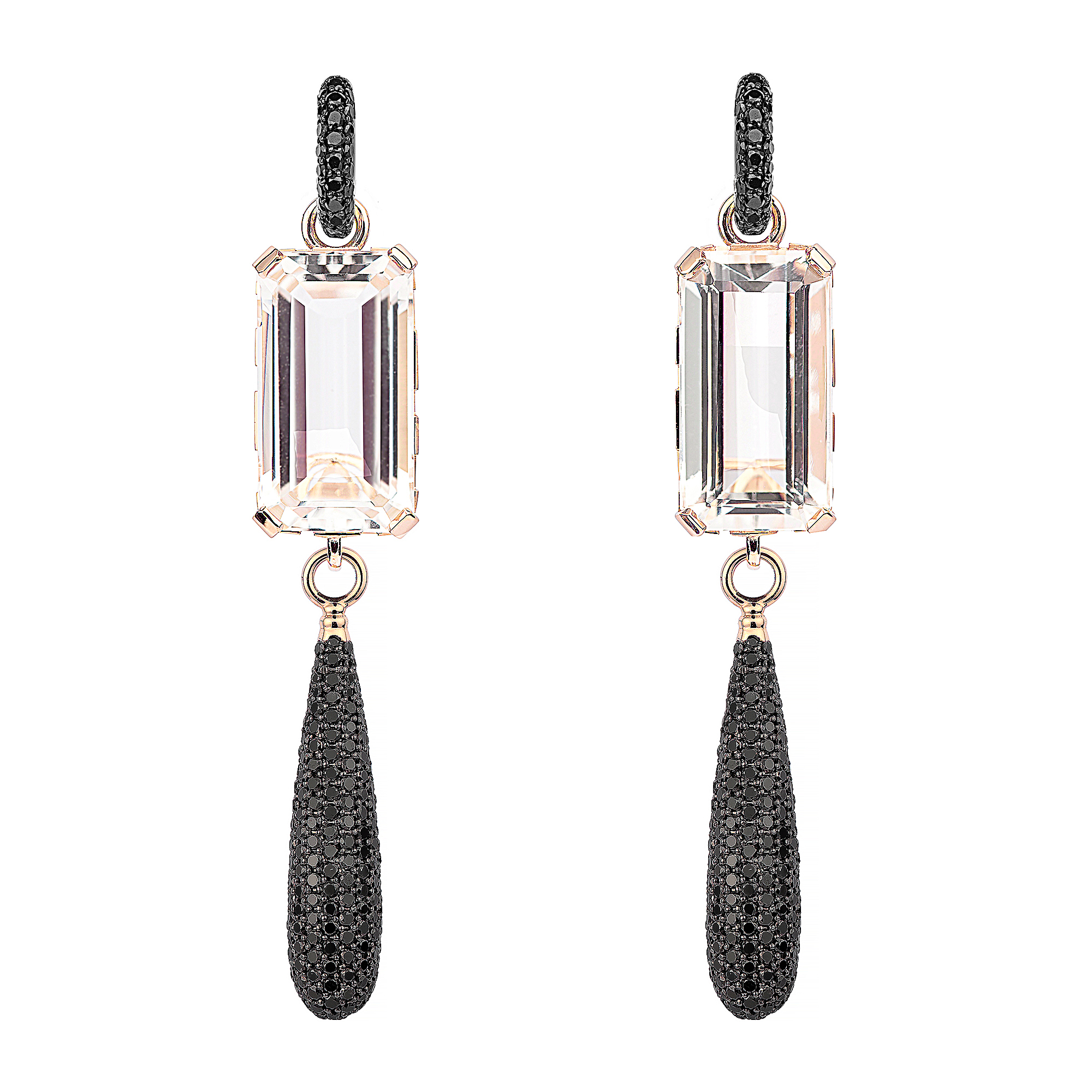 Swedish Grace Earrings Black Pave