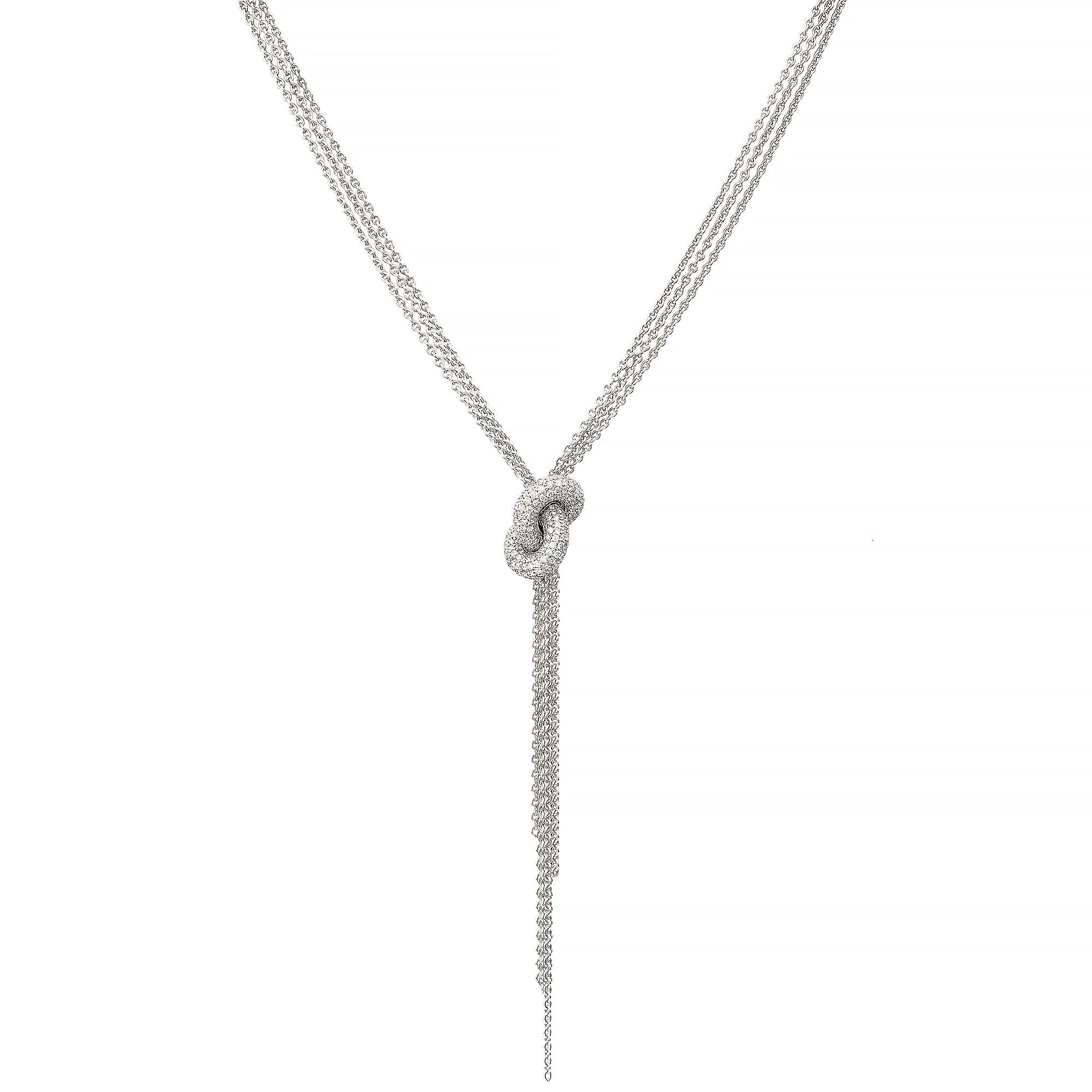 Legacy Knot Necklace Tassel Pavé