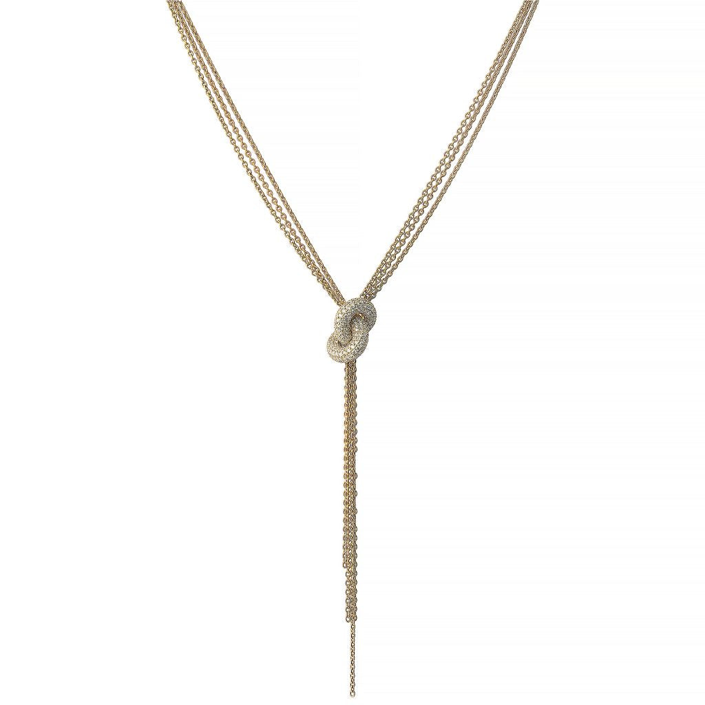 Legacy Knot Necklace Tassel Pavé