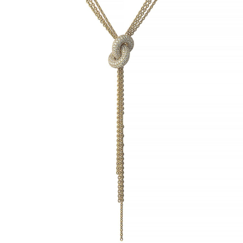Legacy Knot Necklace Tassel Pavé