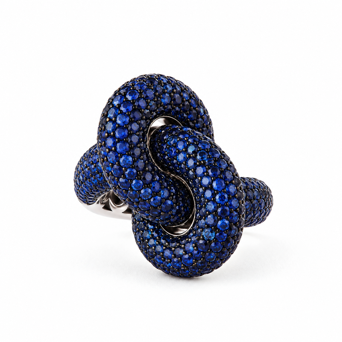 Legacy Knot Ring Big Blue Sapphire