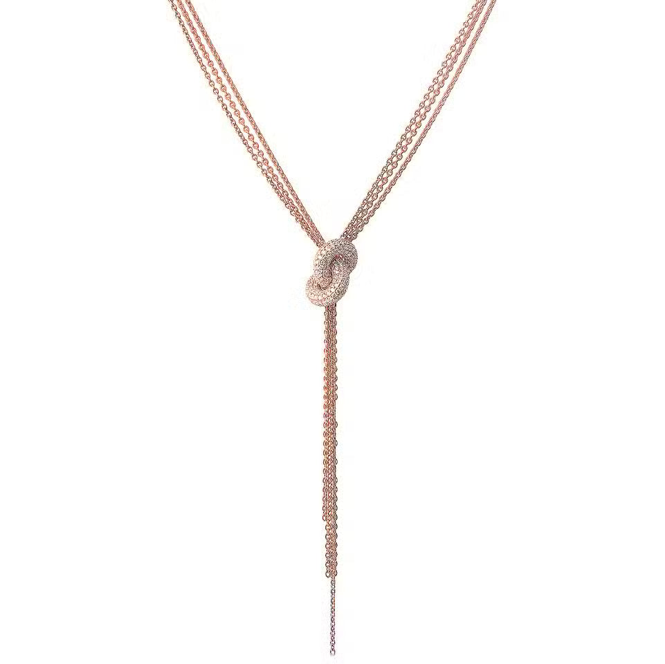 Legacy Knot Necklace Tassel Pavé