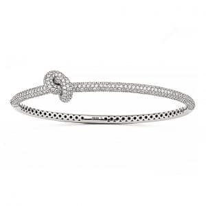 The Legacy Knot Bangle Full pavé i diamant vitguld