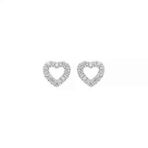 Petit Earring Heart diamond in white or yellow gold