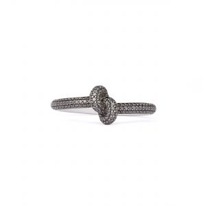 Engelbert Absolutely Slim Knot Ring Black diamond white gold